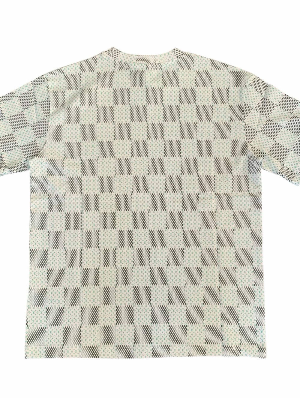 Louis Vuitton White and Green Damier T-Shirt Men’s Size Medium - Picture 2 of 4